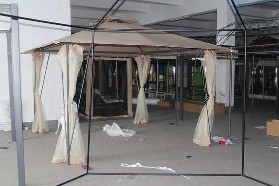 Outdoor Garden Sun Screen Aluminium Gazebo with Collapsible Frame and 3.5*3.5*2.67M Size