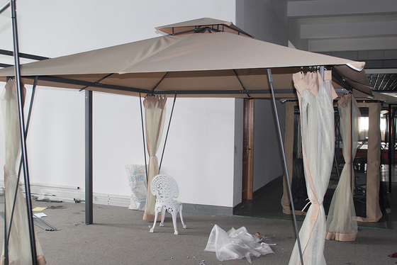Outdoor Garden Sun Screen Aluminium Gazebo with Collapsible Frame and 3.5*3.5*2.67M Size