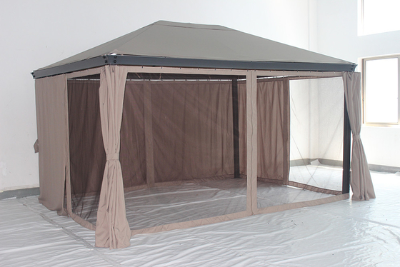3*4*2.7M Aluminum Garden Gazebo with Rust-Proof Metal Frame and Steel Roof Customized