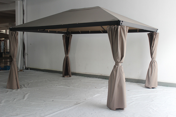 3*4*2.7M Aluminum Garden Gazebo with Rust-Proof Metal Frame and Steel Roof Customized