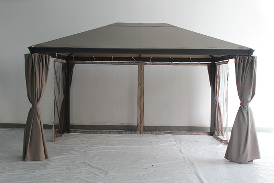 3*4*2.7M Aluminum Garden Gazebo with Rust-Proof Metal Frame and Steel Roof Customized