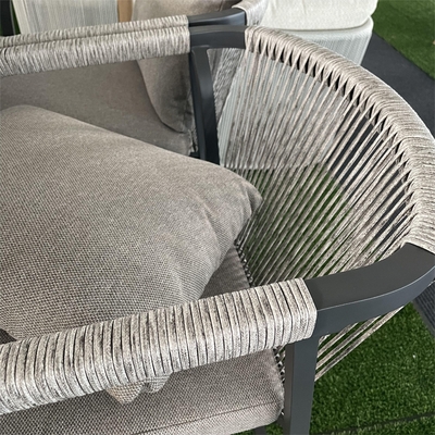 Specific Garden Set Aluminum Rattan Sofa Modern Design Style Table Teapoy Bistro Set