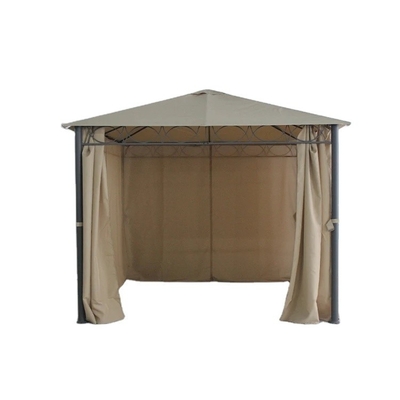 Outdoor Garden Steel Metal Gazebo with Polyester Curtain A Durable Park Leisure Option