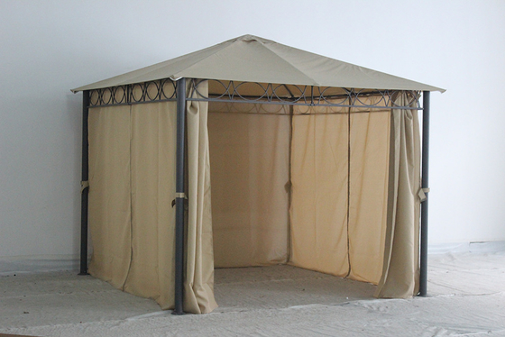 Outdoor Garden Steel Metal Gazebo with Polyester Curtain A Durable Park Leisure Option