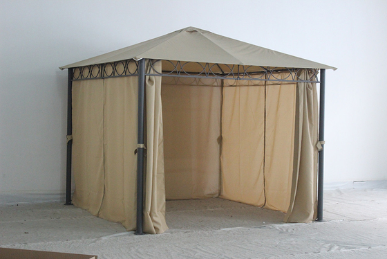 Outdoor Garden Steel Metal Gazebo with Polyester Curtain A Durable Park Leisure Option