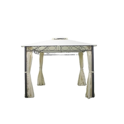 Large Outdoor Wrought Iron Backyard Furniture with PA Coated Cover 3*3*2.8m Pavilion