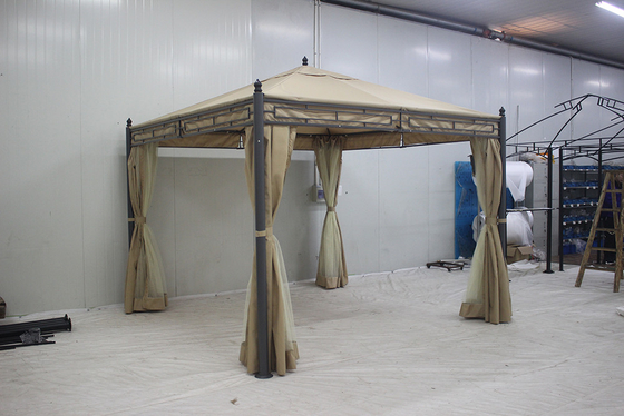 Easily Assembled Garden Metal Gazebo 3*3*2.75M with Polyester Top Cover and Sidewalls