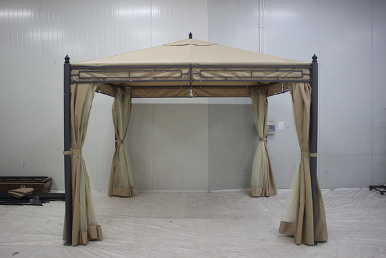 Easily Assembled Garden Metal Gazebo 3*3*2.75M with Polyester Top Cover and Sidewalls