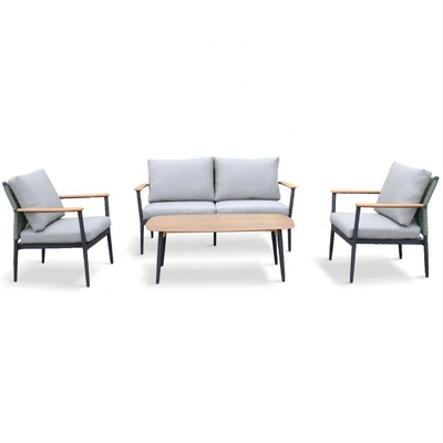 Customized Color Aluminum Rattan Sofa Set Luxury Table Bistro Set for Gargen Furniture