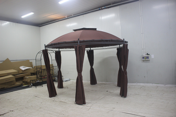 Collapsible Frame Gazebo 3x3m Double Roof Tool Free Assembling for Durable Protection