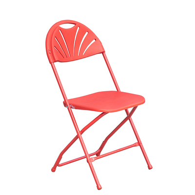 White Plastic Seat Stackable Metal Folding Chair for Outdoor Garden Weddings Parks