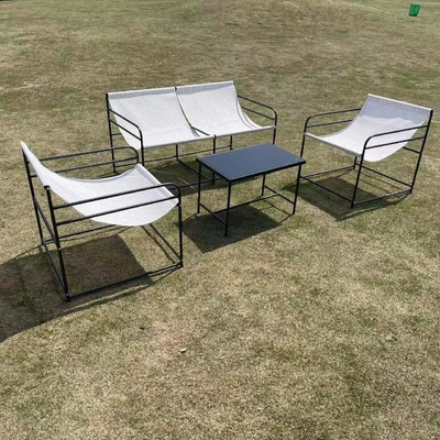 Outdoor Garden Furniture Sofa Set with Fabric Double Single Seat Chair Coffee Table