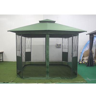 Waterproof Outdoor Gazebo with Zipped Curtain Sidewalls and 2-Tier Steel Frame 3*3M