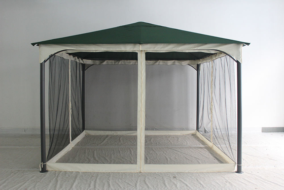 Collapsible Frame Outdoor Gazebo Canvas Canopy Replacement Cover with Mosquito Netting