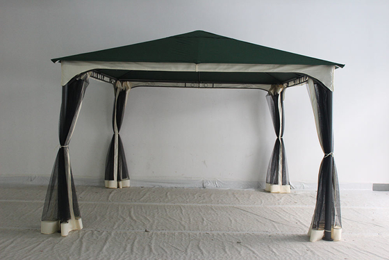 Collapsible Frame Outdoor Gazebo Canvas Canopy Replacement Cover with Mosquito Netting
