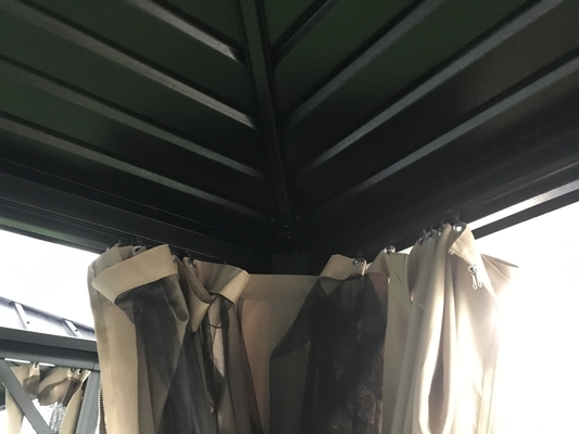 3X3.65X2.73M Double Topped Metal Outdoor Gazebo for Garden Supplies Featuring Arbours