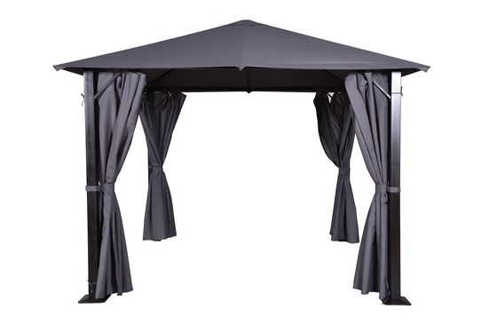 Metal Outdoor Gazebo for Garden Single Topped Hand-Painting 3x3x2.57m Easy Assembled