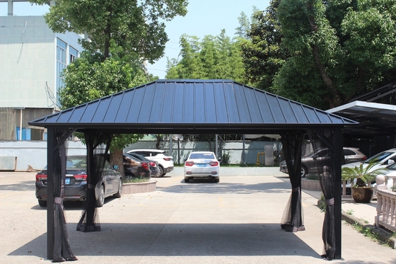Outdoor Garden Supplies Pergola 4.85x3.65x2.75m Galvanized Steel with Fabric Material