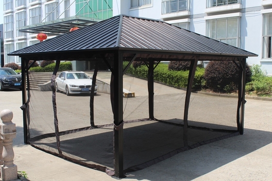 Outdoor Garden Supplies Pergola 4.85x3.65x2.75m Galvanized Steel with Fabric Material