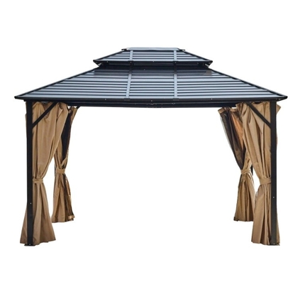 Polyester Sidewall 3X3.65X2.75M Double Topped Aluminum Tube Gazebo for Garden Party