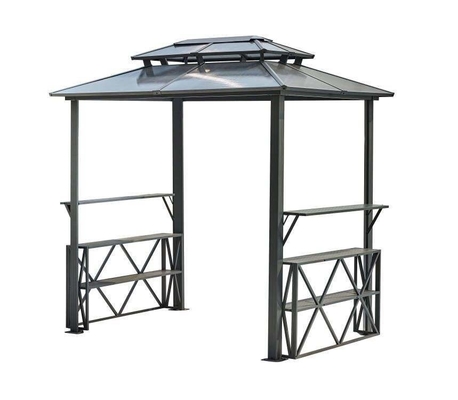 Double Topped Polycarbonate Board Gazebo 2.35X1.7X2.45M for Outdoor Pergolas Bridge