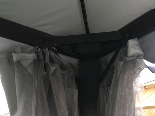 3X4X2.75M PVC and Aluminum Soft Top Roof Gazebo Sun Shelter for Garden Double Topped