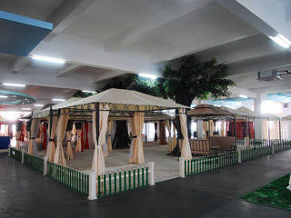 Garden/Outdoor Half Iron and Half Al PC Gazebo with Arbours Structure