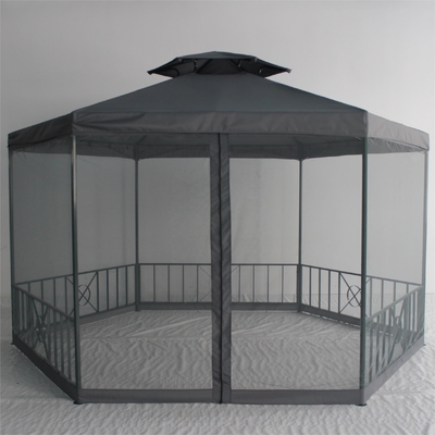 Outdoor Waterproof Garden Canopy Pergola with Customized Colors Hexagonal Double Roof