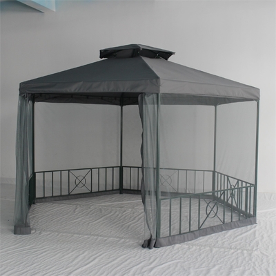Outdoor Waterproof Garden Canopy Pergola with Customized Colors Hexagonal Double Roof