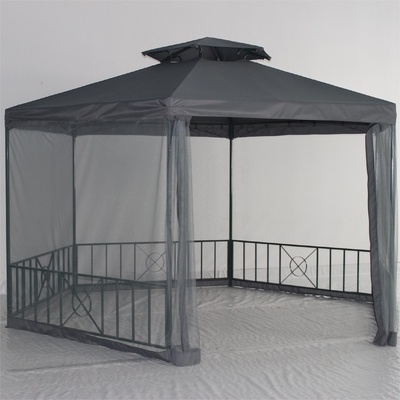 Outdoor Waterproof Garden Canopy Pergola with Customized Colors Hexagonal Double Roof