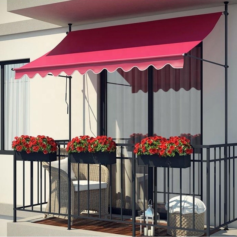 2.5*1.2m Pillar Type Awning for Outdoor Patio Garden Canopy Sun Shade Aluminum Alloy