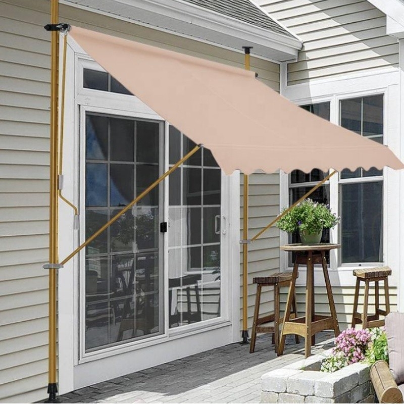 Outdoor Patio Garden Canopy Sun Shade Balcony Retractable Awning 3.5*1.2m Aluminum Alloy