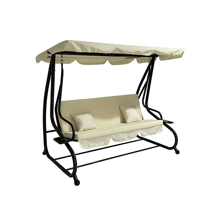 Oxford Fabric Cushion Outdoor Garden Hanging Swing Chair with Multi-Functional Canopy