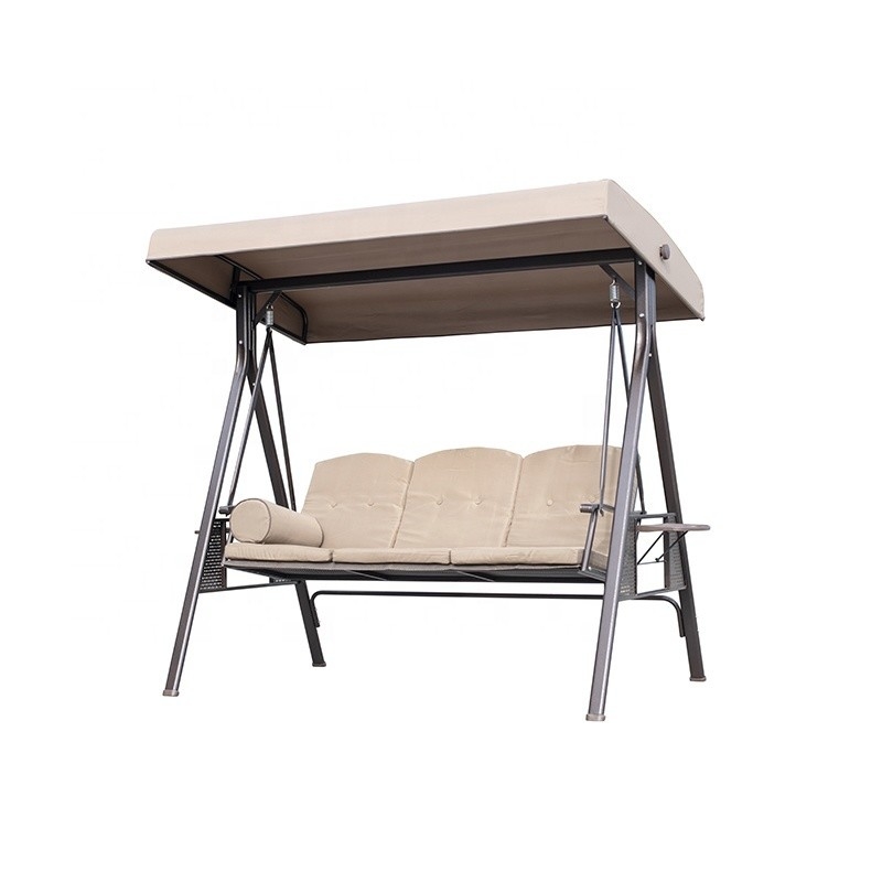 200*124*170cm Garden Decorations Outdoor Cushioned Bench Bed with Canopy Pergola Gazebo