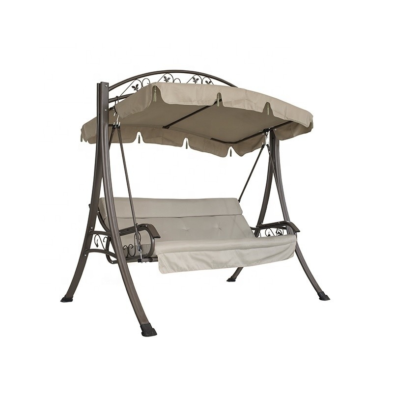 Garden Decorations Outdoor Swing Chair with Canopy Pergola Gazebo Cushioned Bench Bed