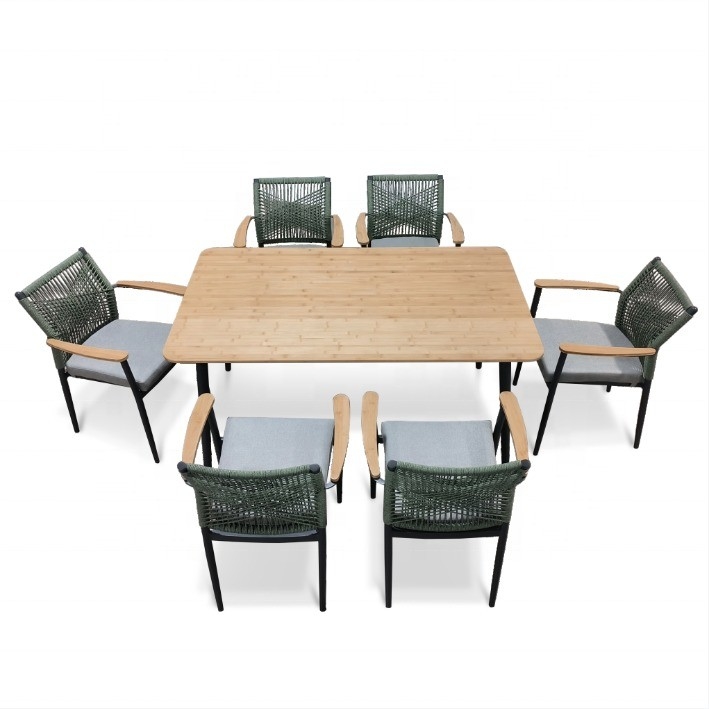 Aluminum Rattan Sofa Set Outdoor Garden Furniture with Luxury Table and Mail Packing