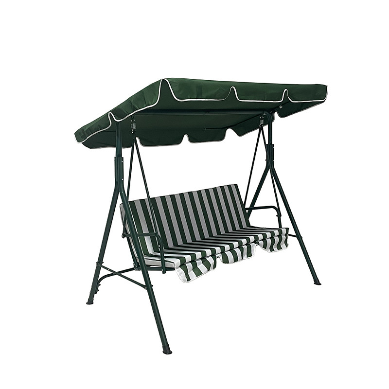 Outdoor Hanging Bed Modern Design 3-Person Patio Swing Chair with Steel Tube and Roof