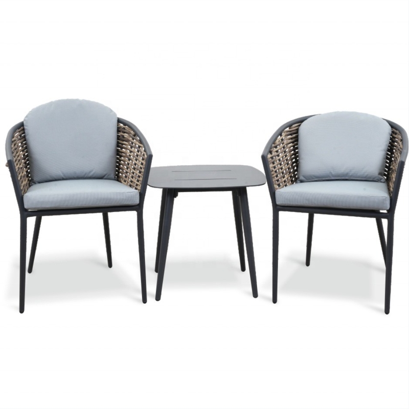 Outdoor Garden Set Aluminum Rattan Sofa Set Luxury Table Teapoy Bistro Set Dinner Set