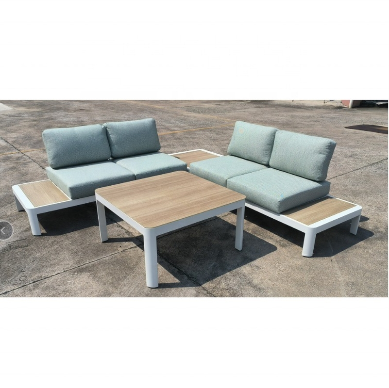 Outdoor Garden Furniture Aluminum Rattan Sofa Set Luxury Table Teapoy Bistro Set Dinner Set