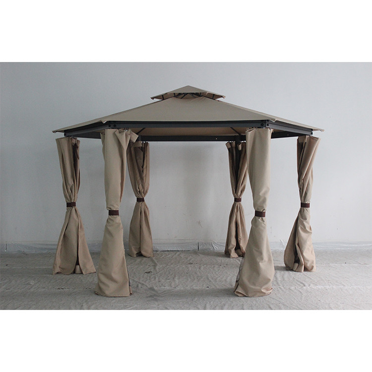 Outdoor Steel Round Gazebo with Curtain And Mosquito Net 217*54*21.5cm Package Size