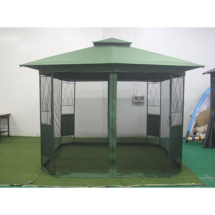 Large Tents with Mosquito Outdoor Gazebos PA Coated Waterproof Portable Iron Gazebos