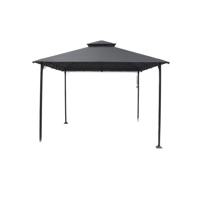 Easy Assembly Round Outdoor Patio Canopy Party Gazebo with Steel Frame 3x3x2.75M