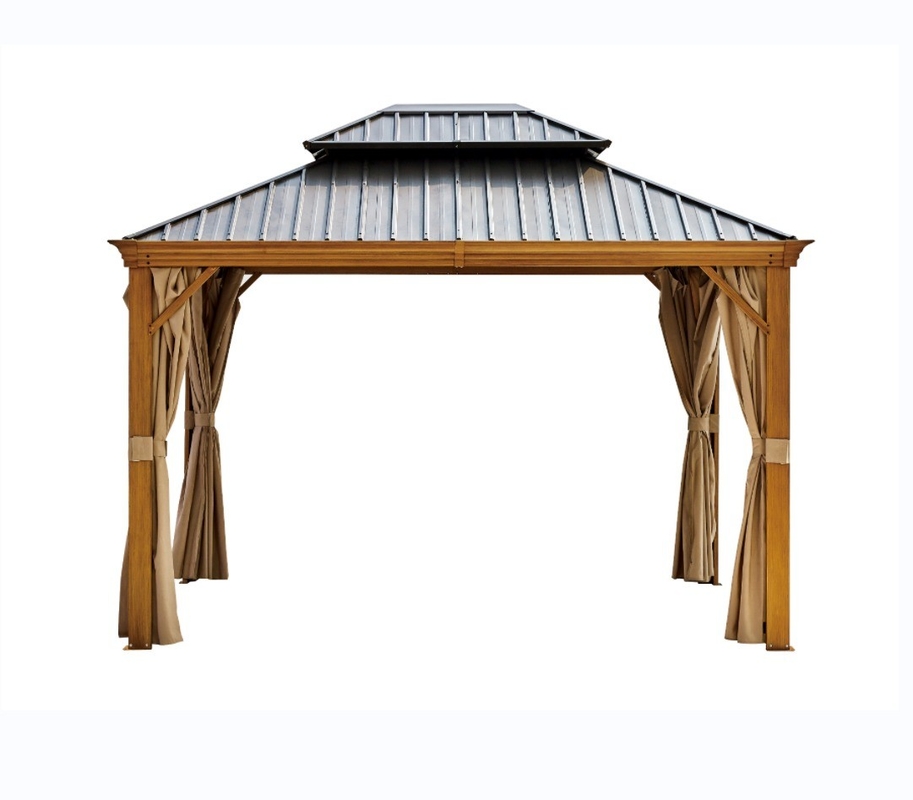 Metal Outdoor Pergola Galvanized Steel Double Topped 3X3.65X2.85M for Garden Supplies