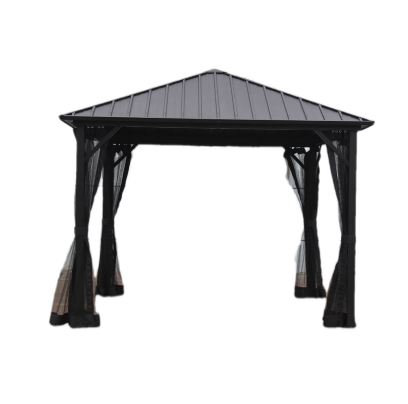 3X3X2.75M Metal Pergola Outdoor Gazebo for Garden Supplies Featuring Pergolas Bridge