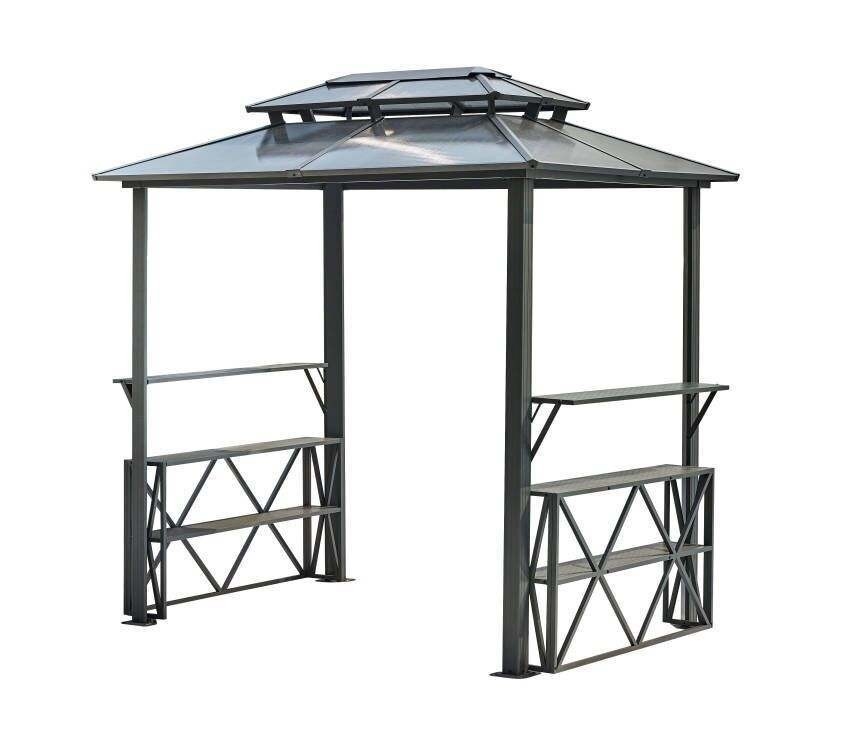 Double Topped Polycarbonate Board Gazebo 2.35X1.7X2.45M for Outdoor Pergolas Bridge