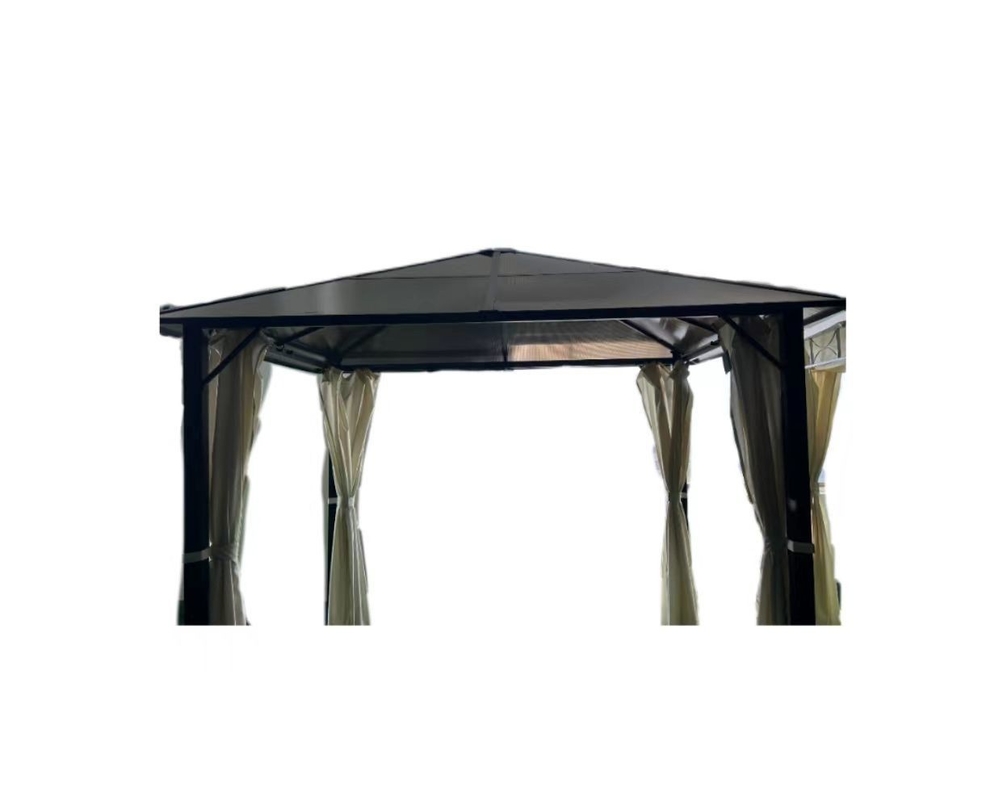 Outdoor Garden 3x3x2.6M Hard Top Gazebo with PVC Board Roof Easy Assembled and Sturdy
