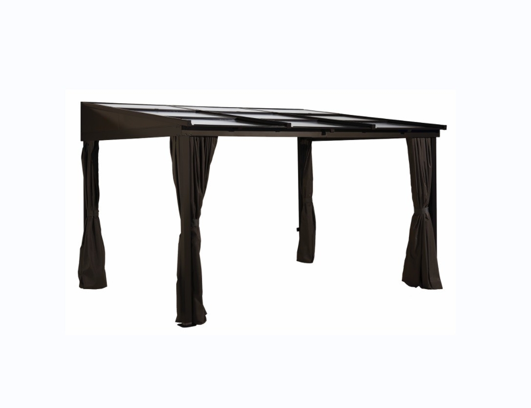 3x4x2.2/2.4M Inclined Plane Aluminum Garden Gazebo with PC Roof Deluxe Polycarbonate