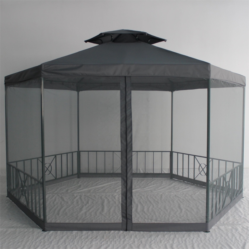 Outdoor Waterproof Garden Canopy Pergola with Customized Colors Hexagonal Double Roof